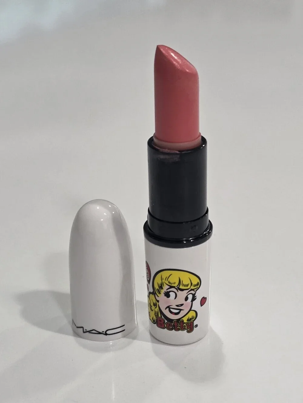 MAC Archie's Girls Betty Bright Satin Lipstick Limited Edition Used